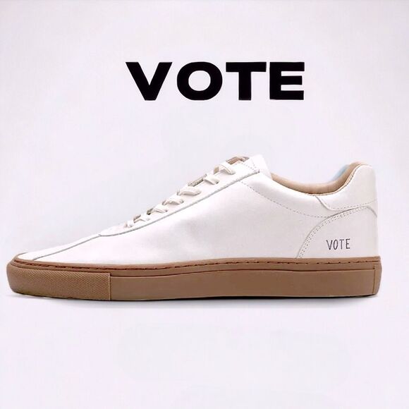 George Esquivel Womens Limited Edition ‘Vote’ Leather Sneakers EU 36.5 US 6.5 - Picture 1 of 12